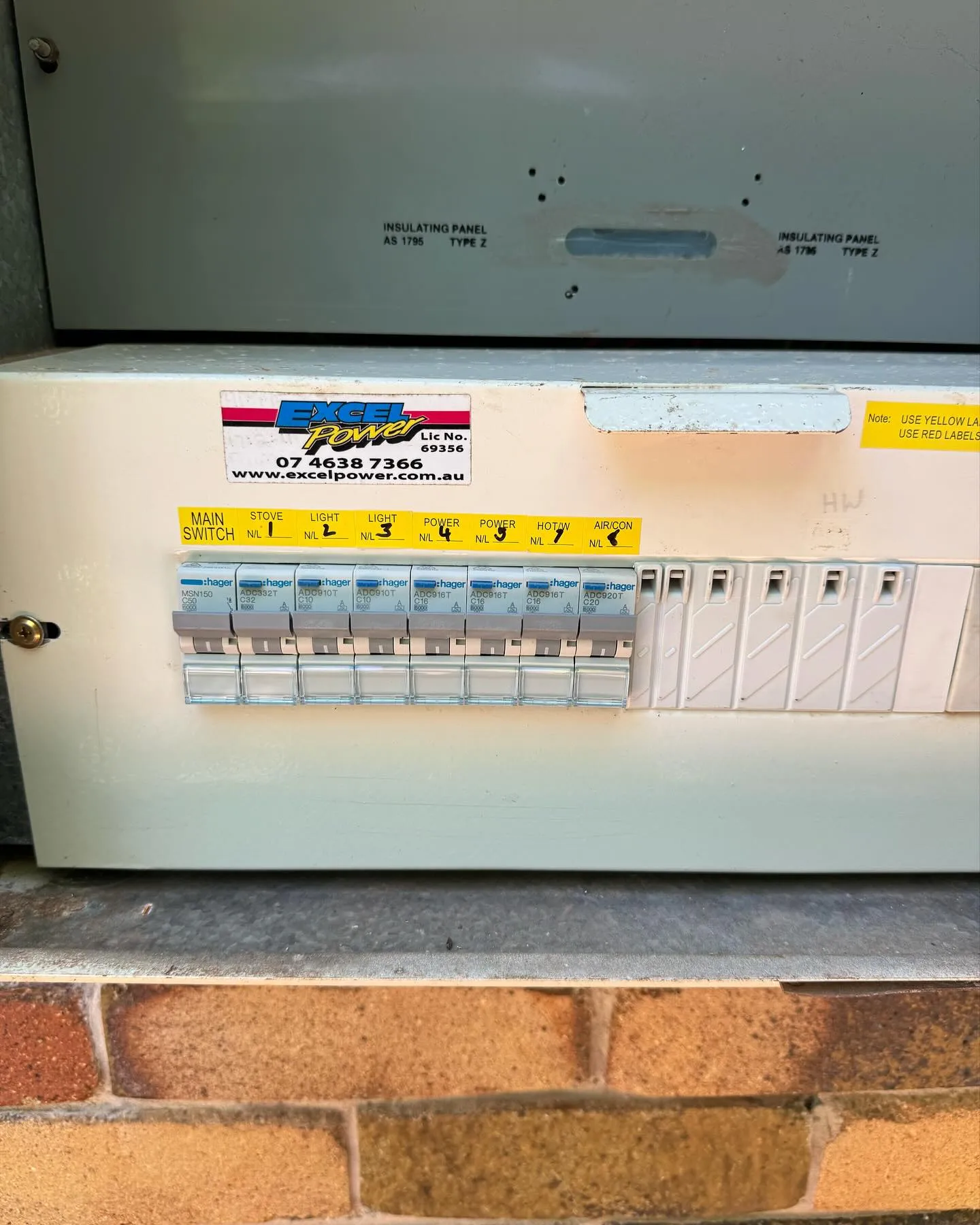 Neat Hager switchboard wiring installation